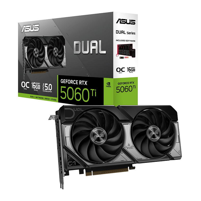 Видеокарта Asus Dual OC GF RTX 5060 Ti 16GB GDDR7 (DUAL-RTX5060TI-O16G)