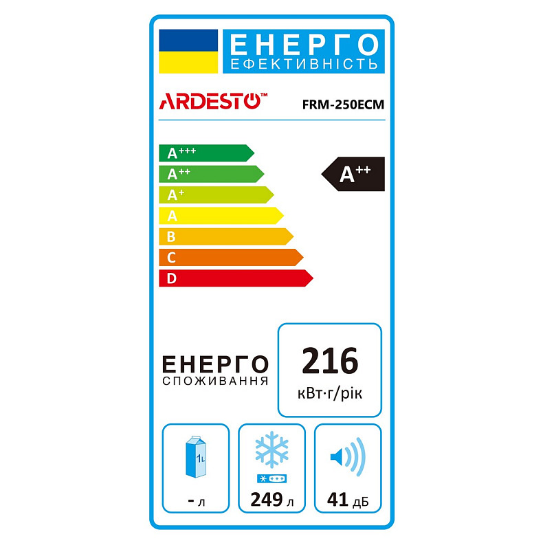 Морозильна скриня ARDESTO, 249л, А++, ST, диспл зовн., режим холодильника, білий