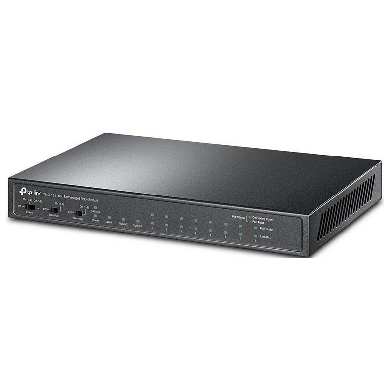 Коммутатор TP-LINK TL-SL1311MP 8x1FE/PoE+ 124W 2xGE 1xSFP