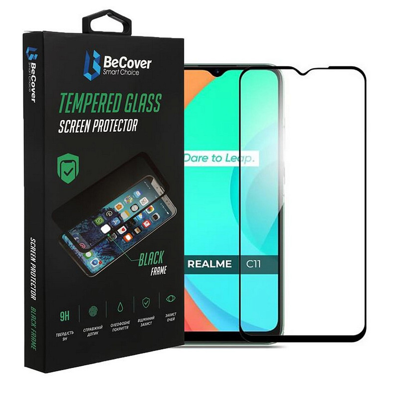Защитное стекло BeCover для Realme C11 2021 Black (708153)