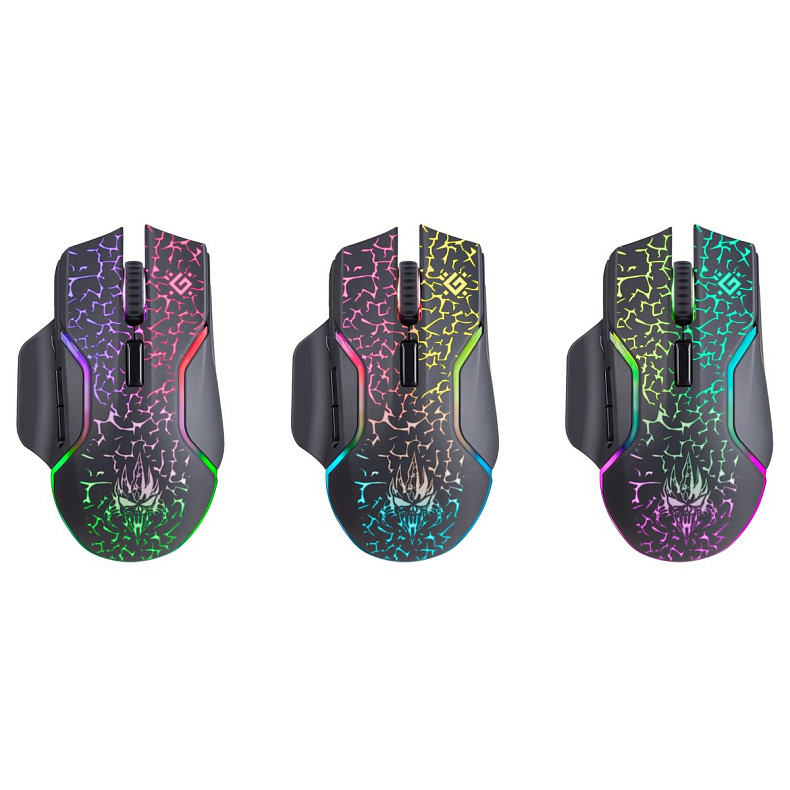 Мишка Defender Oneshot GM-067, бездротова, ігрова, 7 кн, LED 3200 dpi,чорна