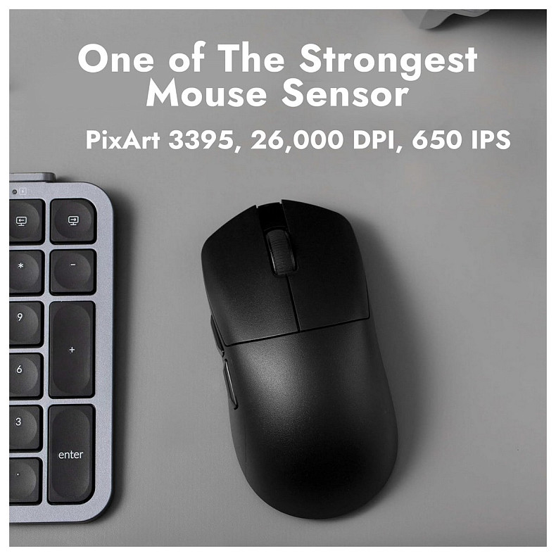 Миша Lemokey G1 USB-A/USB-C/WL/BT, 8K, чорний