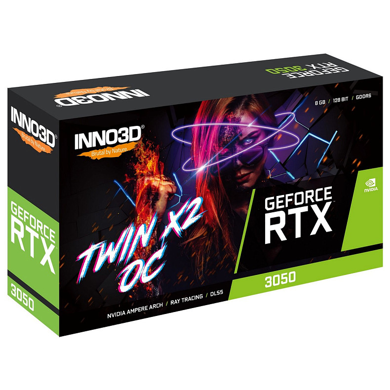 Відеокарта INNO3D GeForce RTX 3050 8GB GDDR6 Twin X2 OC V2