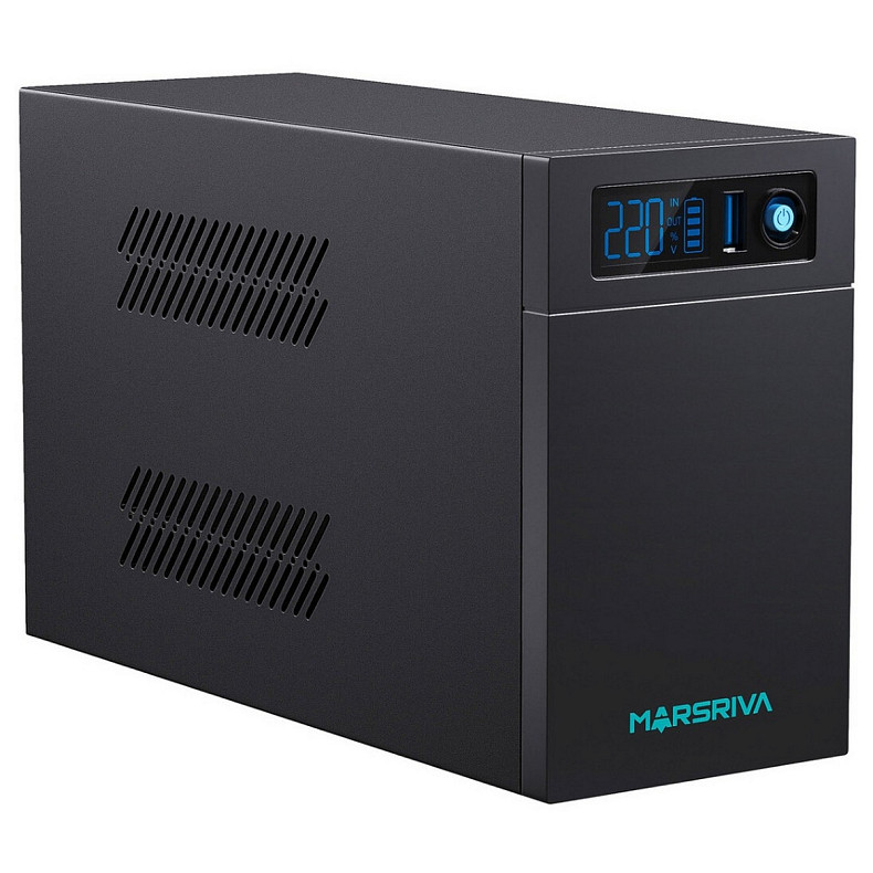 ДБЖ Marsriva MR-UF800L, 800ВА/480Вт, Line-Interactive, LED version, з літієвою батареєю