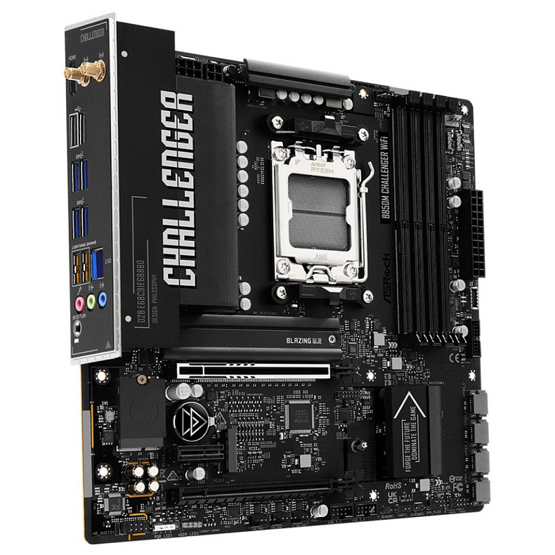 Материнська плата ASRock B850M CHALLENGER WIFI (AM5/B850, 4*DDR5, 2xPCIex16, HDMI/DP, 4xSATAІІІ,2xM.2, 2.5GLan, mATX)