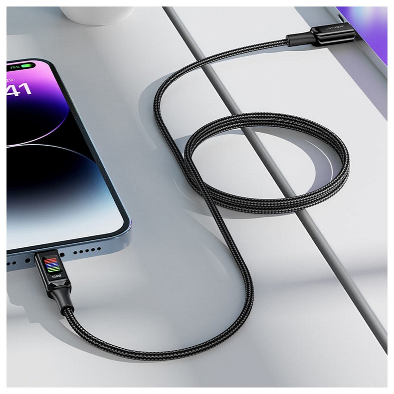 Кабель USB 2.0 USB-C to USB-C, 1,2 м, 100W, с дисплеем, C7-03 Acefast