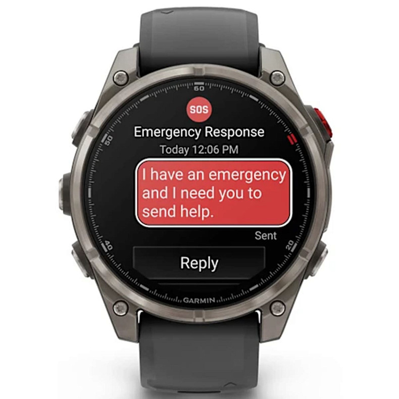 Спортивний годинник GARMIN Fenix ??8 Pro 47 mm AMOLED Sapphire Titanium with Graphite/Black Silicone Band (010-03198-10)