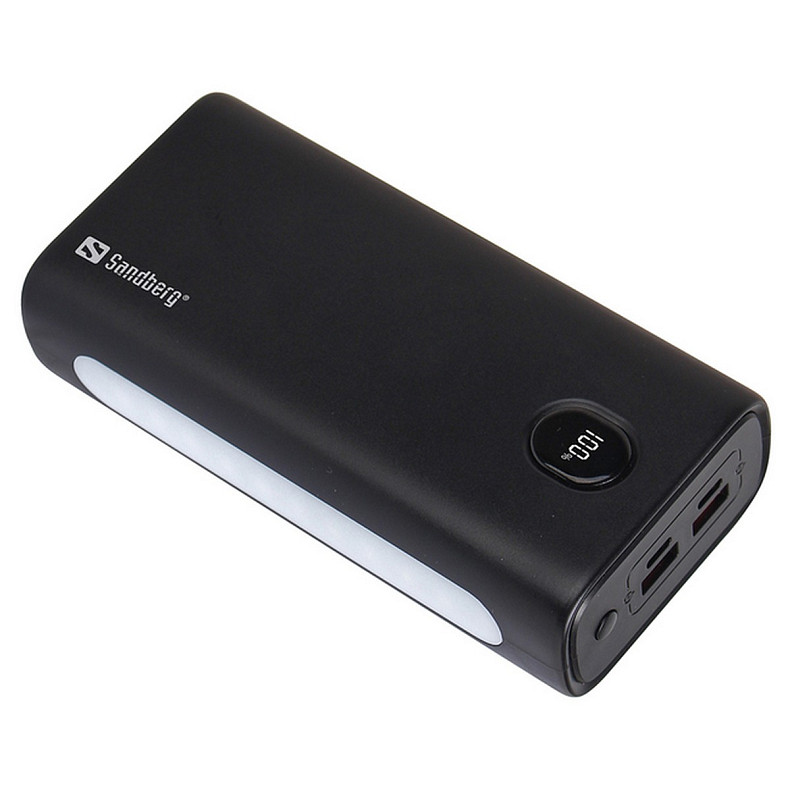 Універсальна мобільна батарея Sandberg PD 20W 1,7A QC3.0 30000 mAh, UPS mode, 2хUSB, Type-C OUT, ліхтарик