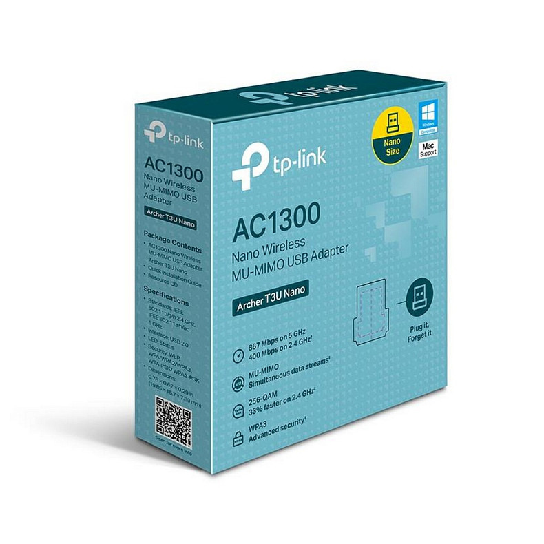 Беспроводной адаптер TP-Link Archer T3U Nano (AC1300, USB 2.0)