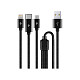 Кабель Ttec AlumiCable Trio USB Type-C - USB Type-A - Lightning - micro USB (M/M), 1 м, Black (2DK39