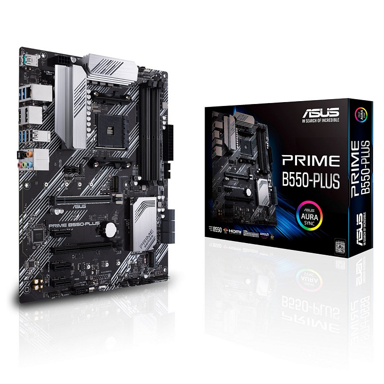 Материнская плата ASUS PRIME B550-PLUS sAM4 B550 4xDDR4 M.2 HDMI DP ATX