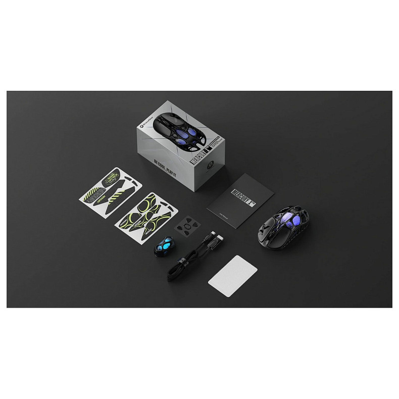 Мышь GravaStar Mercury X Pro, 8K, BT/WL/USB-A, RGB, черный