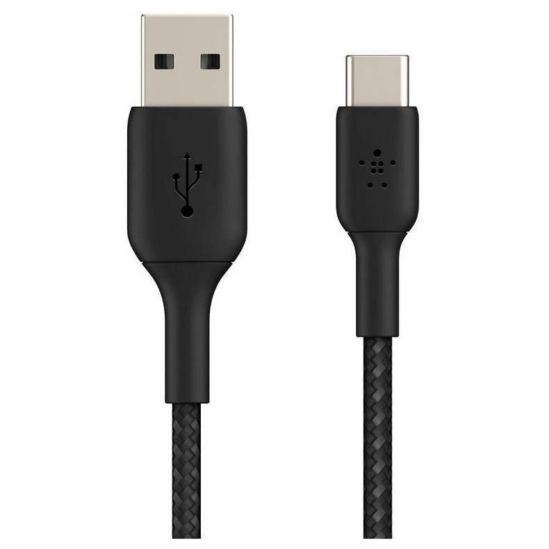 Кабель USB-A > USB-C заряджання/синхронізації Belkin 3м, 15Вт, Type-C, плетений, чорний