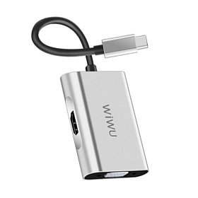 Адаптер WIWU Adapter Apollo A20VH USB-C to HDMI+VGA Silver