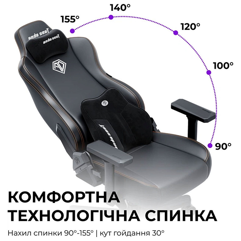 Крісло ігрове Anda Seat Novis Plus Fabric Grey Size XL