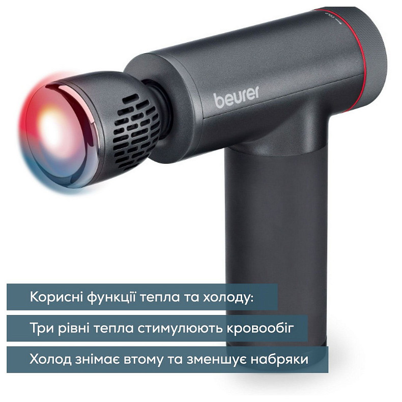 Масажер Beurer для тіла, літій- іонний акум., вага - 1,035кг, змінний чохол, чорний