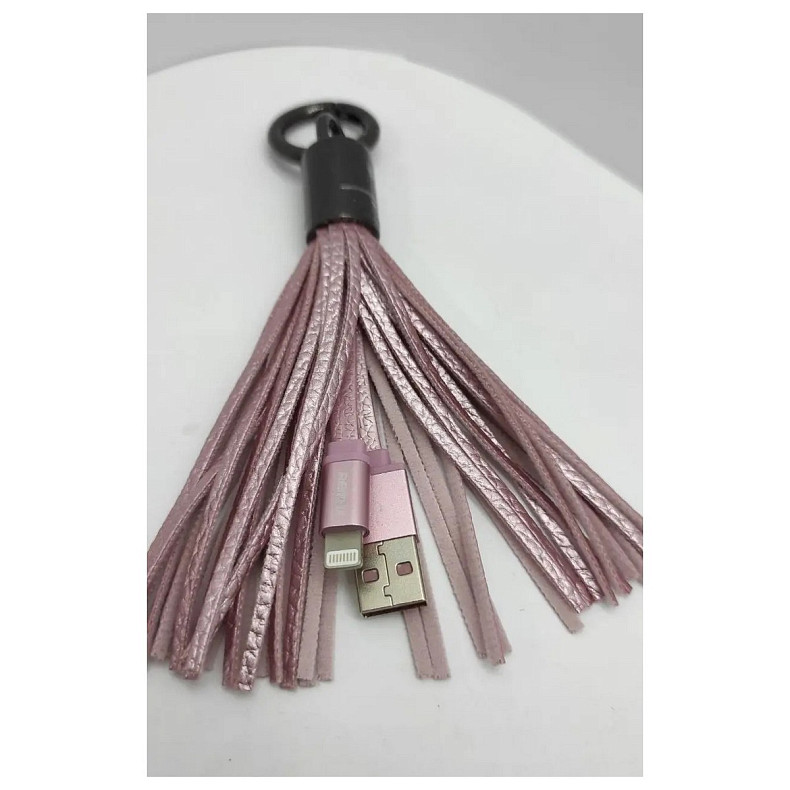 Кабель Remax RC-053i Tassel Ring USB-Lightning, 0.15м, Pink (6954851260189)