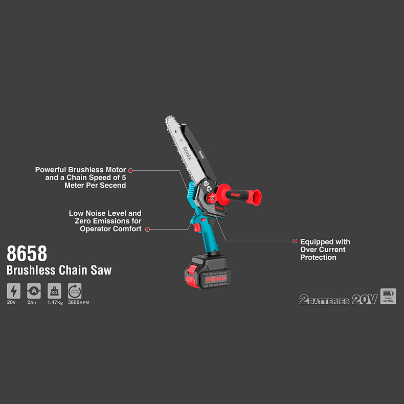 Аккумуляторная мини пила Ronix 8658