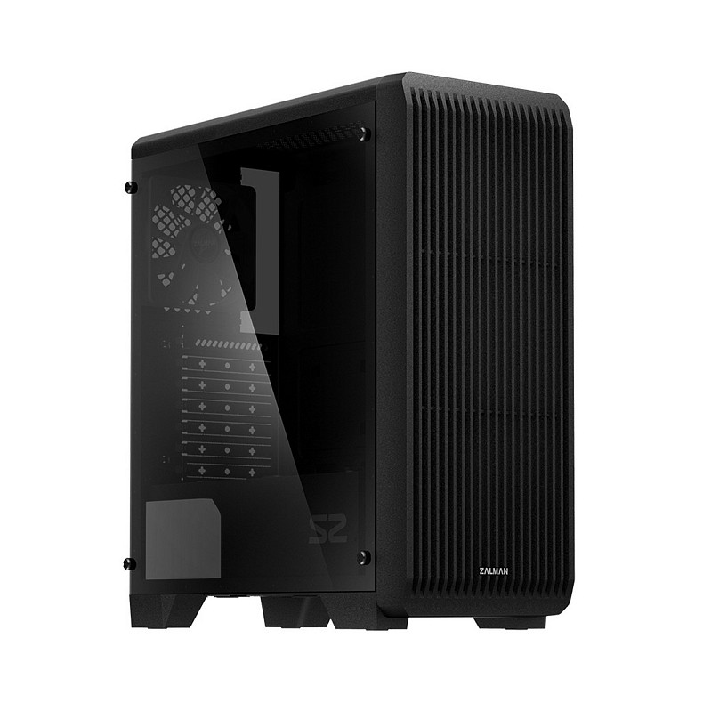 Корпус Zalman S2 TG, без БЖ, 1xUSB3.0, 2xUSB2.0, 3x120mm Black fans, TG Side Panel, ATX, чорний