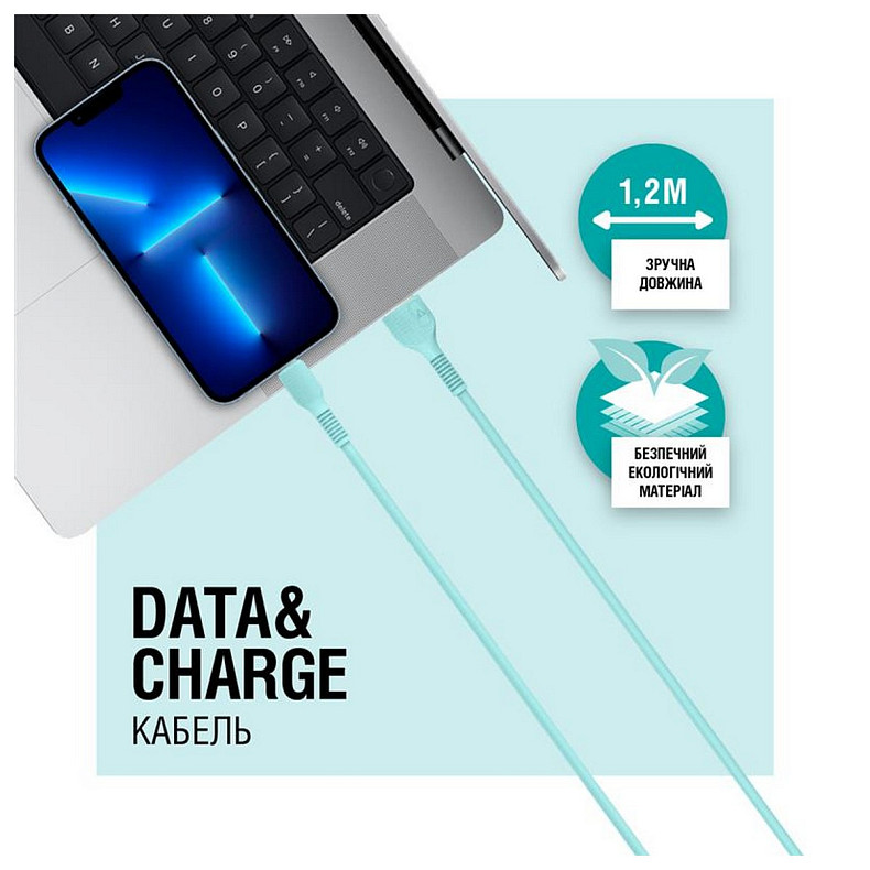 Кабель ACCLAB AL-CBCOLOR-L1MT USB-Lightning 1.2м Mint (1283126518195)