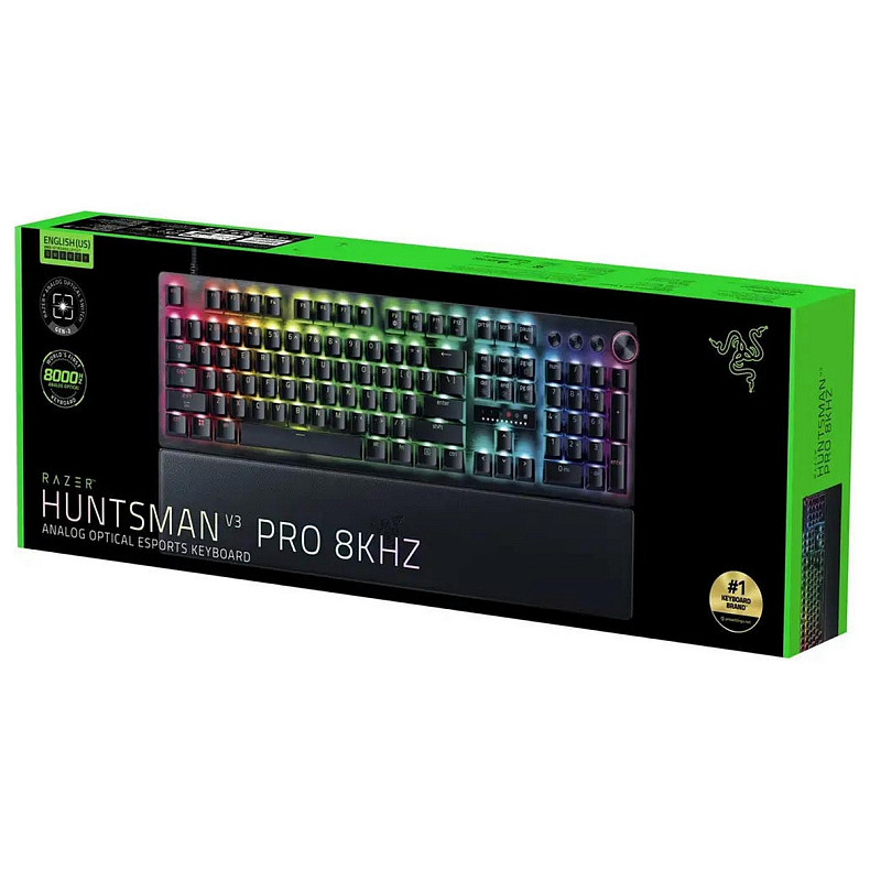 Клавіатура Razer Huntsman V3 Pro 8KHz, 104key, Analog Optical Switch Gen-2, USB-A, EN, RGB