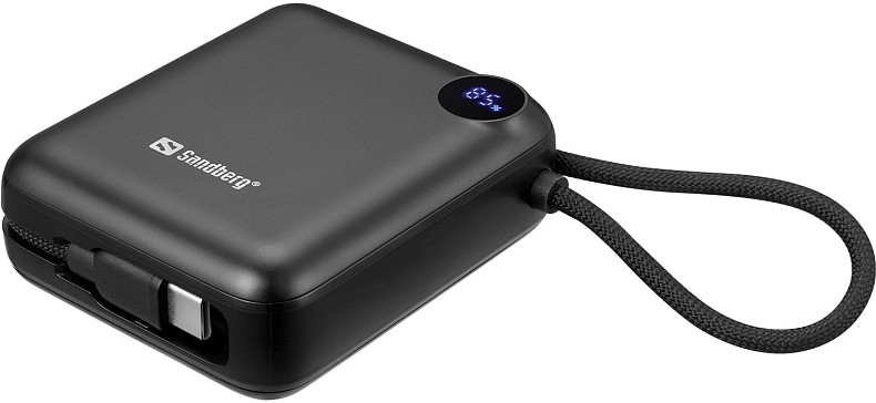 УМБ Sandberg 10000mAh 20W PD,QC3.0, USB-C In/Out, with built-in 2xUSB-C cables