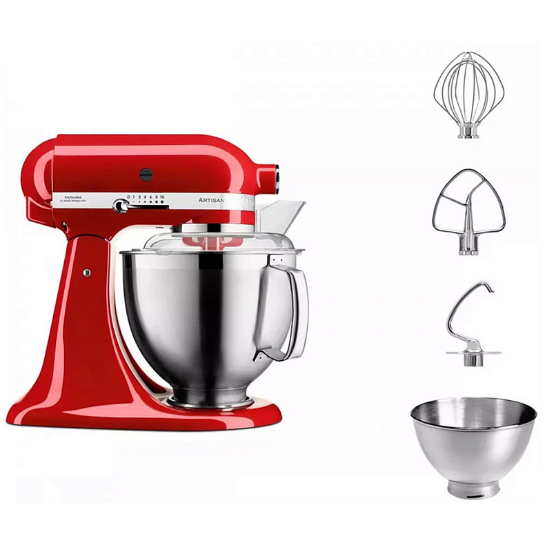Кухонный комбайн KitchenAid Artisan 4,8 л 5KSM185PSEER с откидным блоком красный