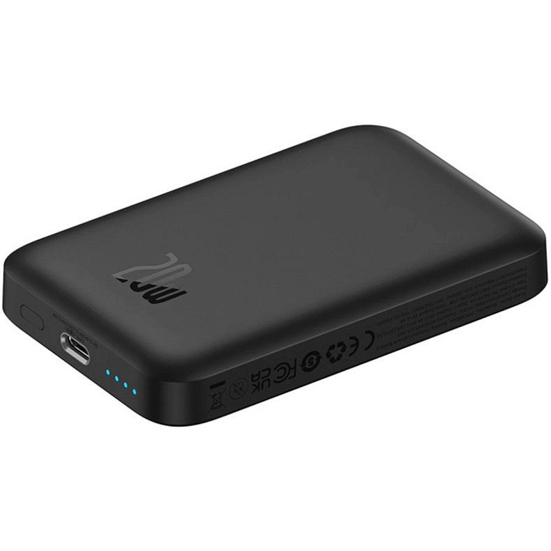 УМБ Baseus Magnetic Wireless Mini Air 6000mAh 20W PD,QC, USB-C In/Out, Qi-15W Black