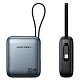 УМБ Vention 10000mAh 35W 3A PD,Fast Charging,1хType-C IN/OUT,Built-in USB-C Cable,LED Display,Gray