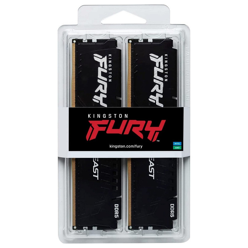 ОЗП Kingston DDR5 32GB KIT (16GBx2) 5600 FURY Beast Black EXPO (KF556C36BBEK2-32)