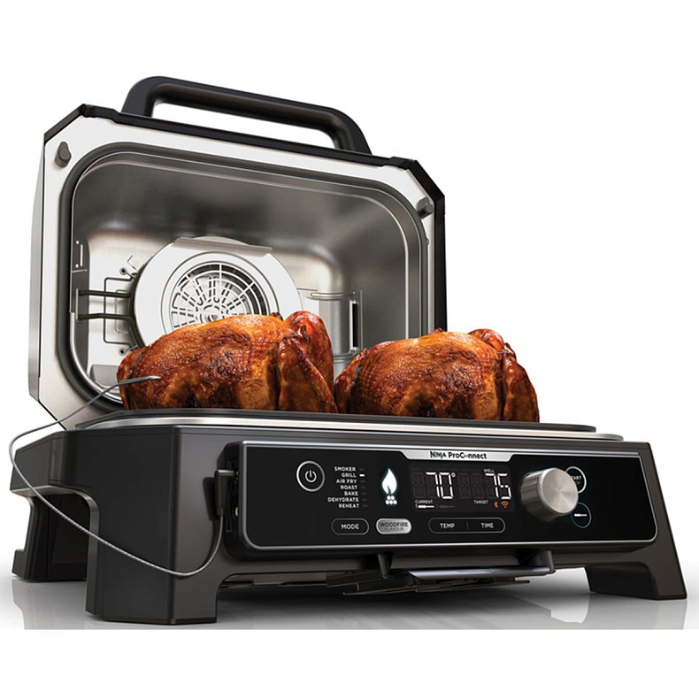 Електричний гриль-барбекю та коптильня Ninja Woodfire Pro Connect XL OG901EU