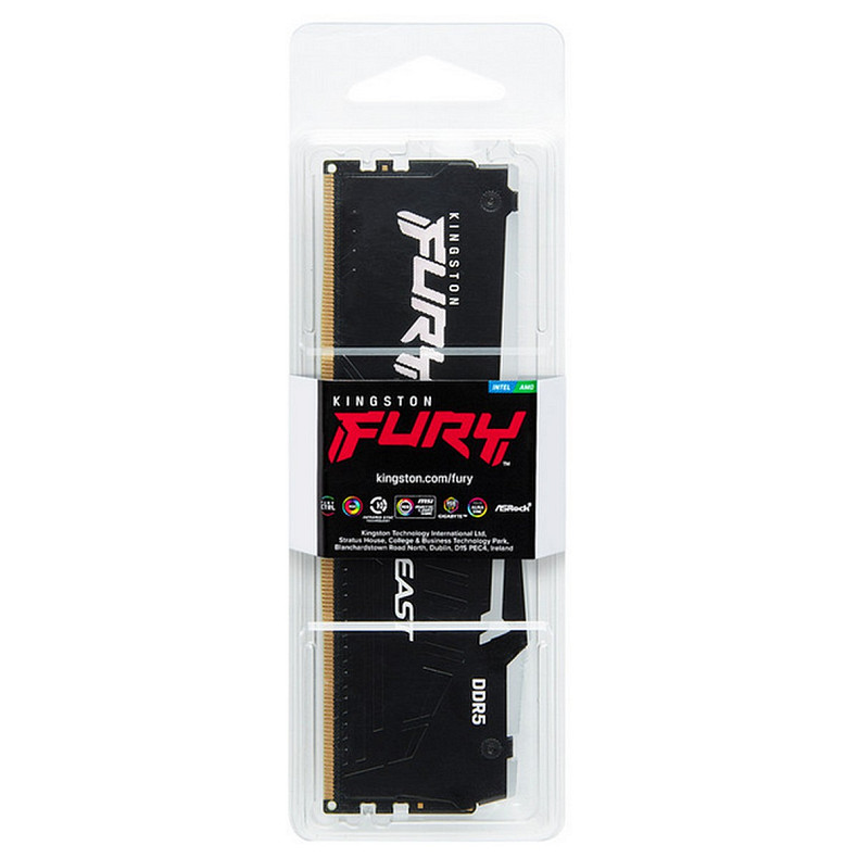 Модуль памяти DDR5 16GB/6400 Kingston Fury Beast RGB Black (KF564C32BBA-16)