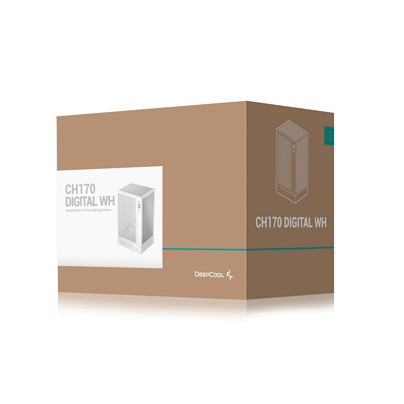 Корпус DeepCool CH170 Digital White (R-CH170-WHNPI0D-G-1) без БЖ