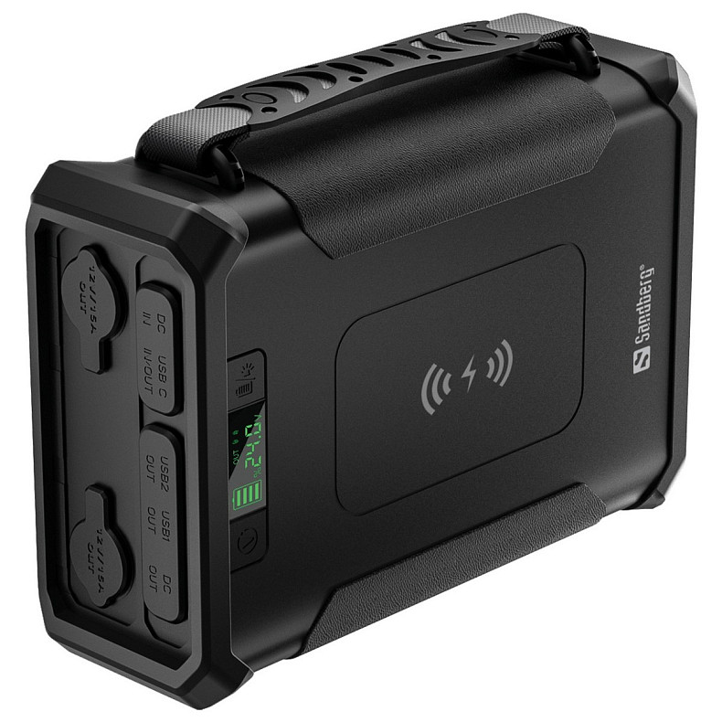 УМБ Sandberg Survivor PD 96000mAh DC84W USB-C60W Cigar Lighter 180W 2USB-A18W,Wireless LiFePo4