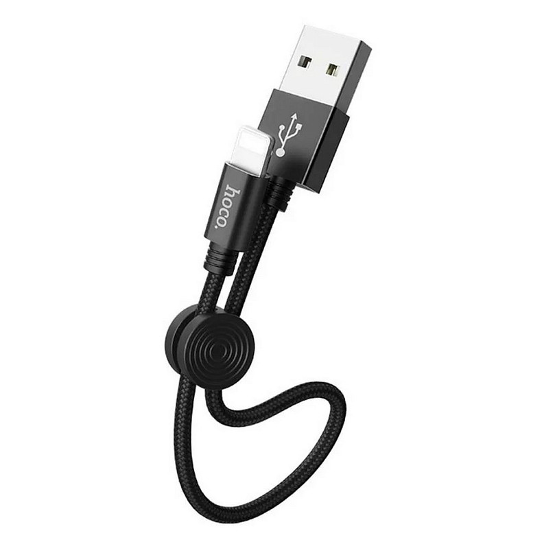 Кабель Hoco X35 USB - Lightning, 0.25м, Black (X35LB0.25)