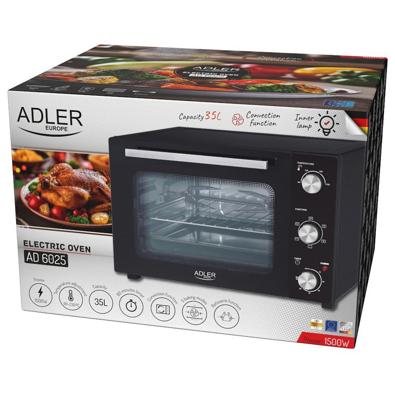 Електрична піч Adler AD 6025 Black