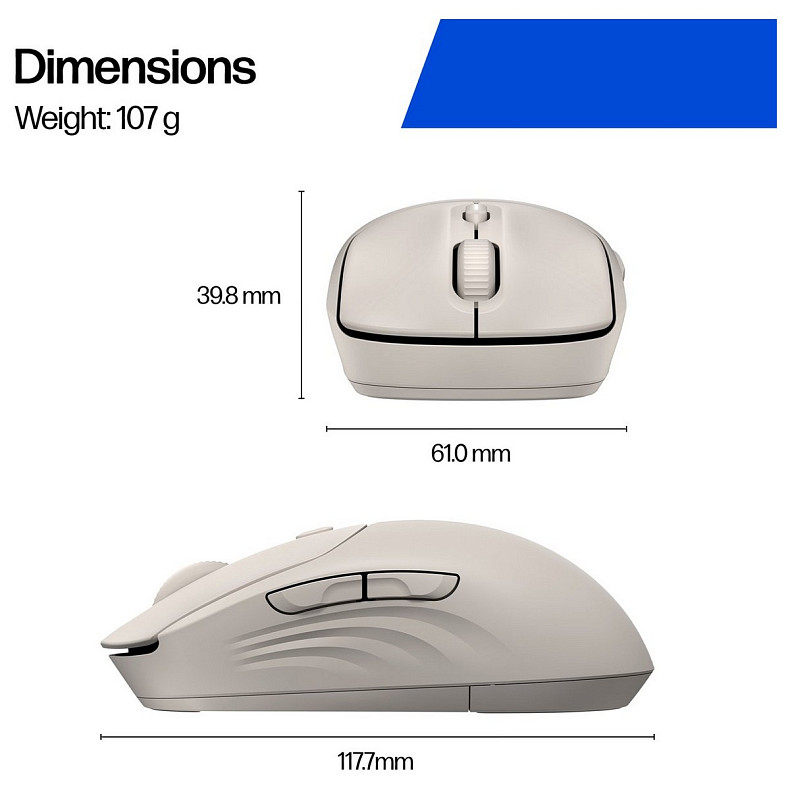 Мышь HP 400 Quiet, WL/BT, maple
