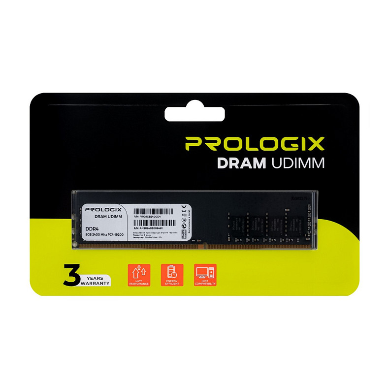 ОЗП DDR4 8GB/2400 Prologix (PRO8GB2400D4)