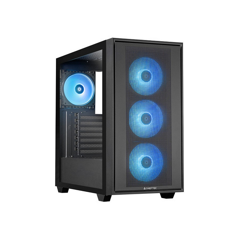 Корпус Chieftec hunter 3 gs-03b-op 4x120mm A-RGB, USB-C, E-ATX, без БП, black
