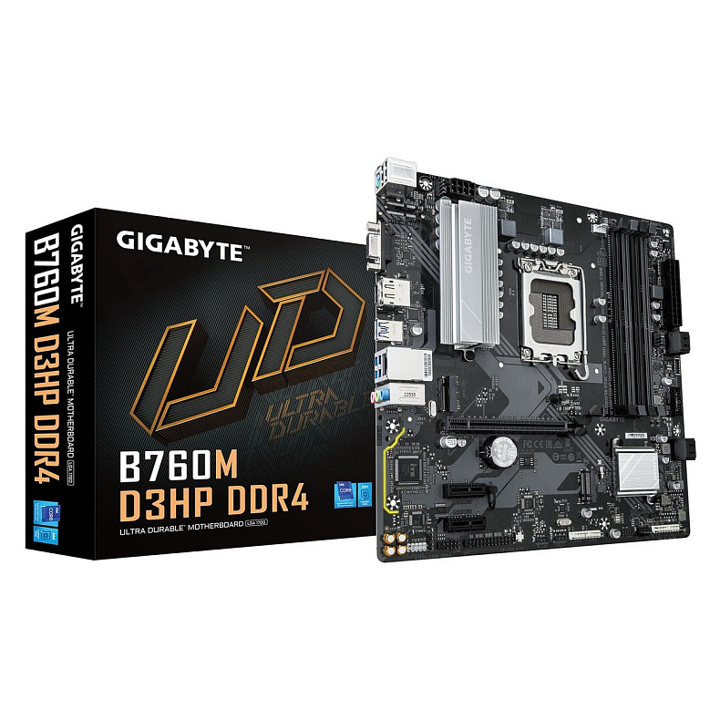 Материнская плата GIGABYTE B760M D3HP DDR4 s1700 b760 4xDDR4 M.2 HDMI DP D-Sub mATX