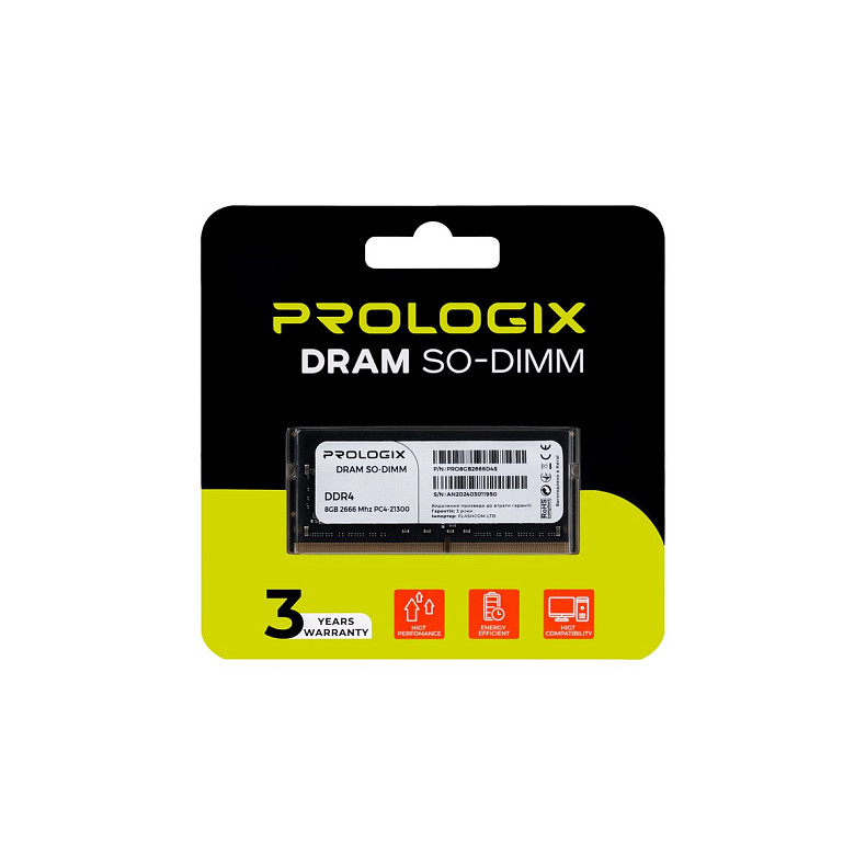 ОЗП SO-DIMM 8GB/2666 DDR4 Prologix (PRO8GB2666D4S)