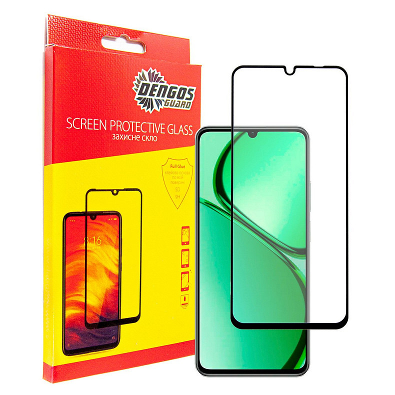 Защитное стекло Dengos для Realme C63 Black Full Glue (TGFG-370)