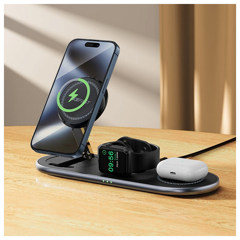 Зарядний пристрій Wireless QI 3in1 15W E19 Qi2 Acefast