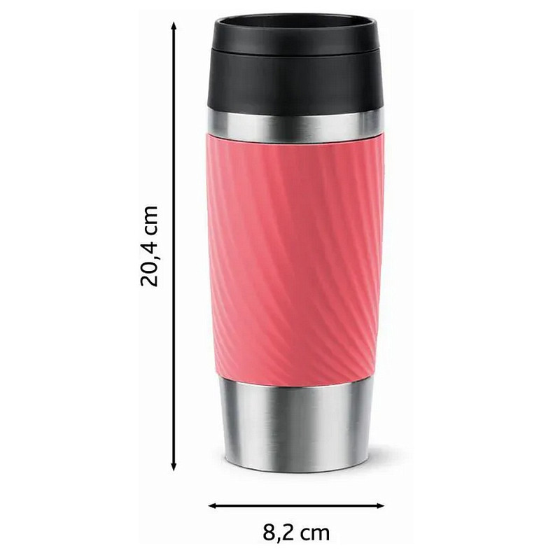 Термочашка Tefal Travel Mug Classic Twist, 0.36л, нержавеющая сталь, коралловый (N2024410)
