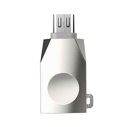 Адаптер Hoco UA10 USB V 3.0 - USB (F/M), Silver (UA10S)