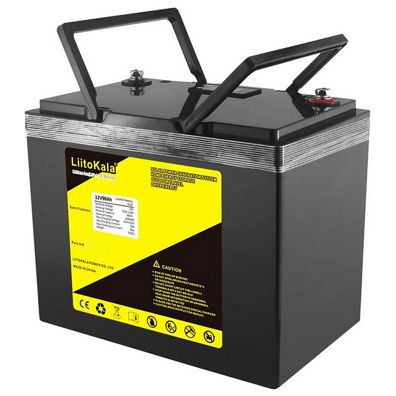 Аккумуляторная батарея LiitoKala LiFePO4 12V90Ah, LCD