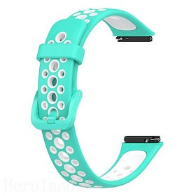 Ремінець BeCover Vents Style для Huawei Band 7/Honor Band 7 Turquoise-White (709444)