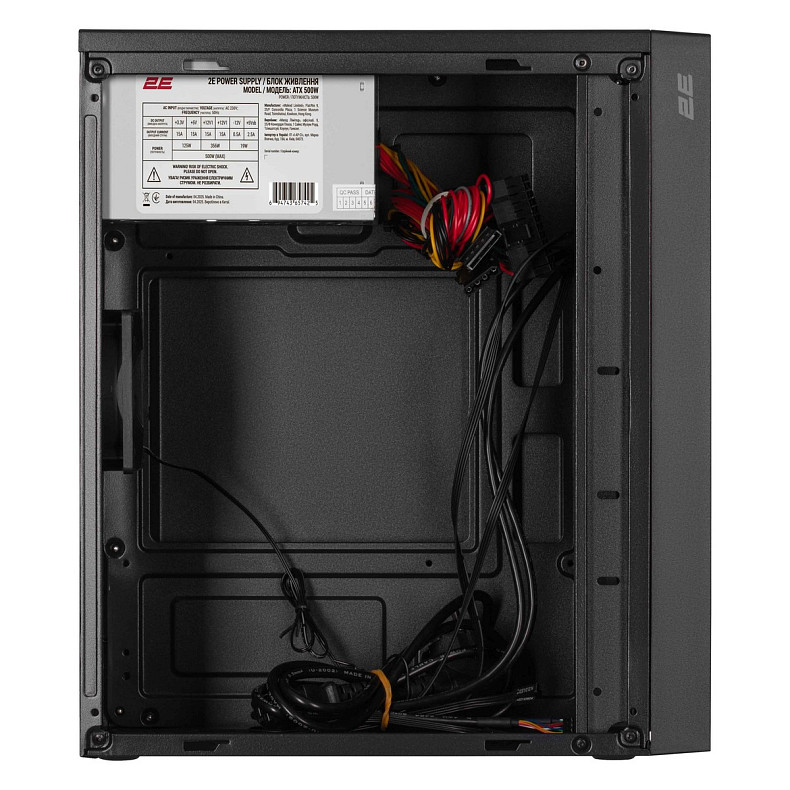 Корпус 2E TeamX TMX03, з БЖ 2E ATX500W, 2xUSB3.0, 1x80мм, VGA 220мм, mATX, чорний