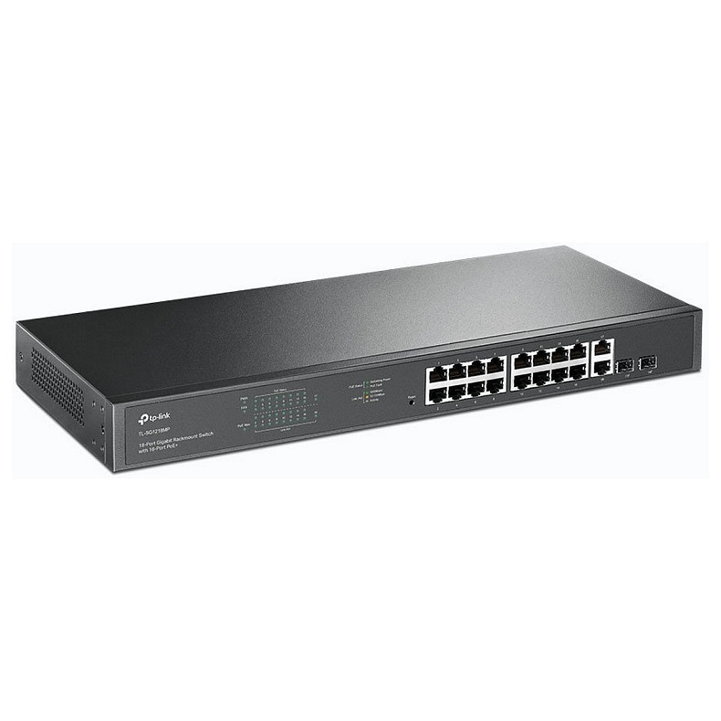 Коммутатор TP-LINK SG2218P 16x1GE (16xPoE), 2xSFP, 150W, WebSmart
