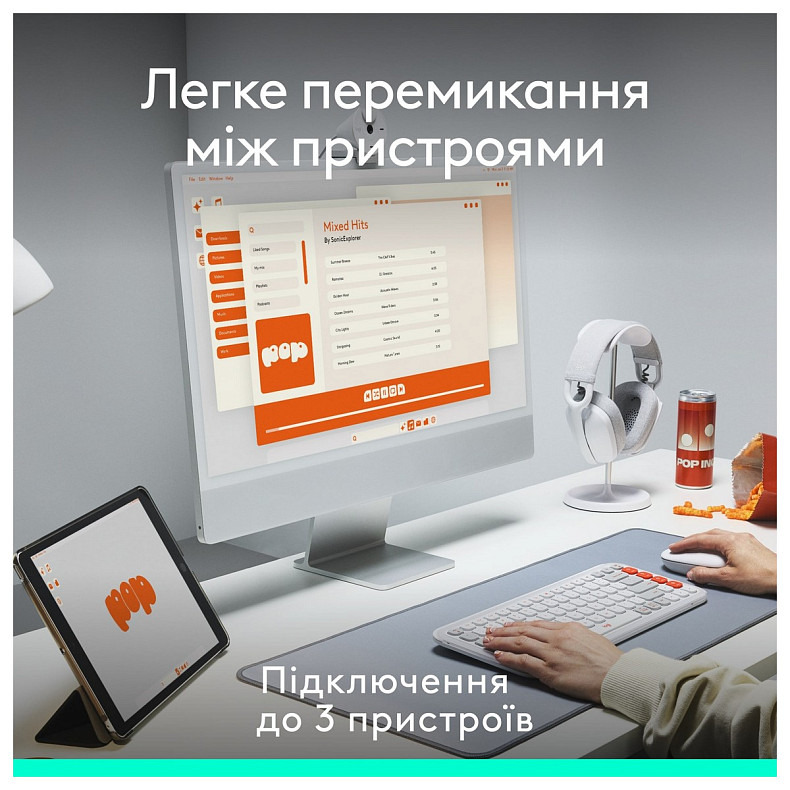 Миша бездротова Logitech Pop Mouse with Emoji Lilac (910-007414)